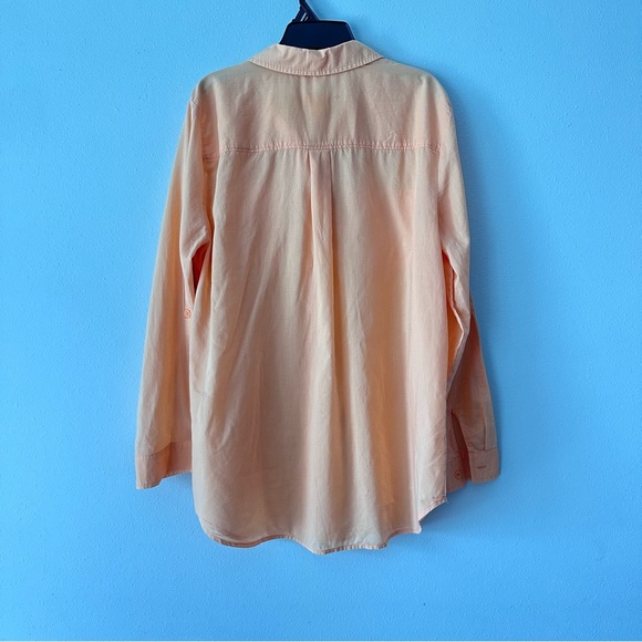 Chico's Soft Peach Cotton Blouse Size 8 - Picture 5 of 6